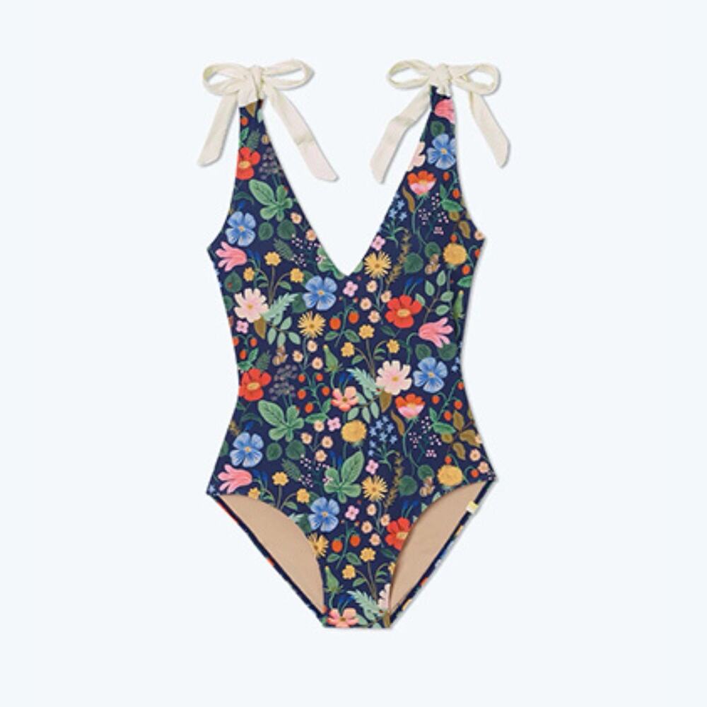 Summersalt x Rifle Paper Co Tie Backflip One Piece Swimsuit Women’s 12 Floral